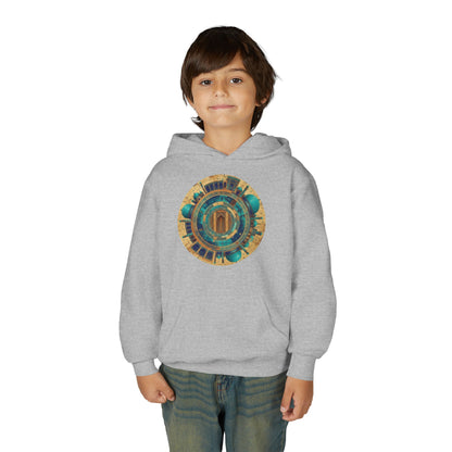 Youth Hoodie with Vintage Aztec Compass Graphic