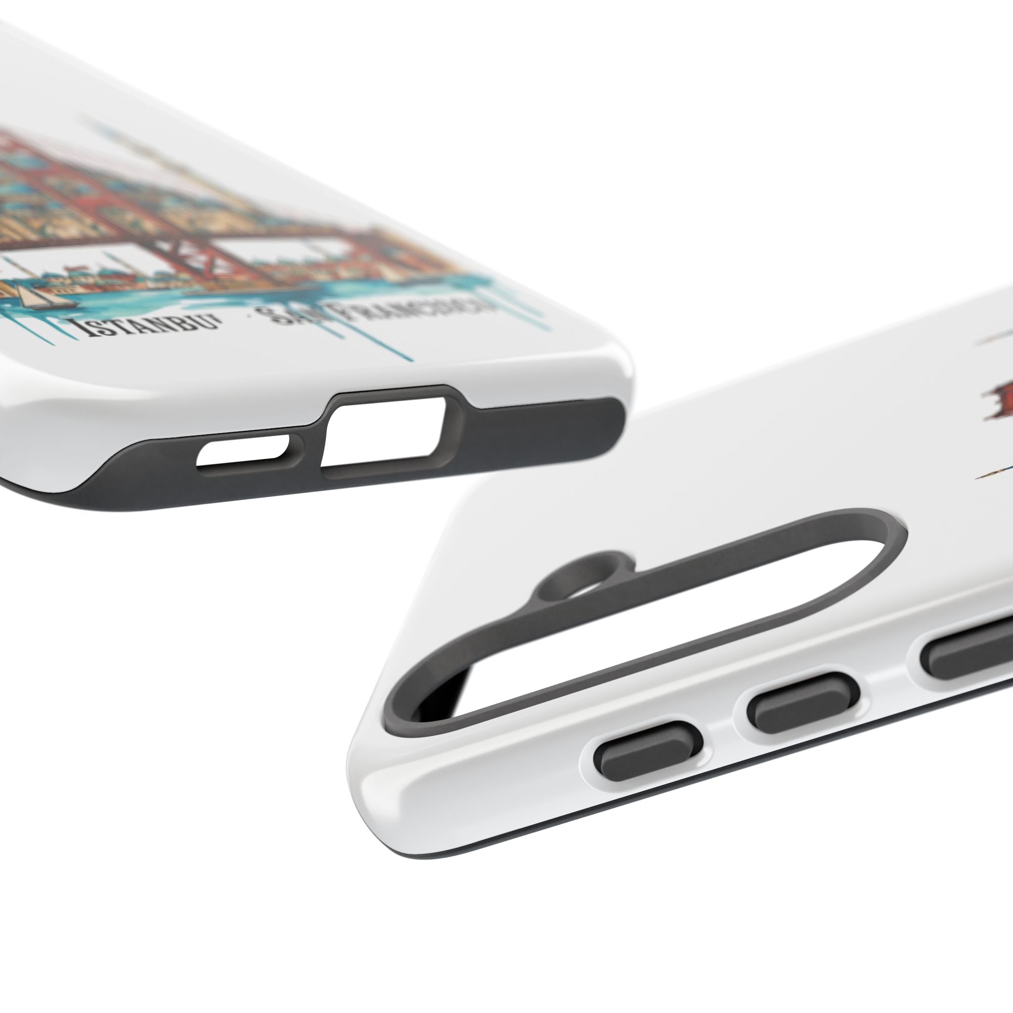 City Bridge Phone Case — Istanbul × San Francisco Illustrated Travel Design