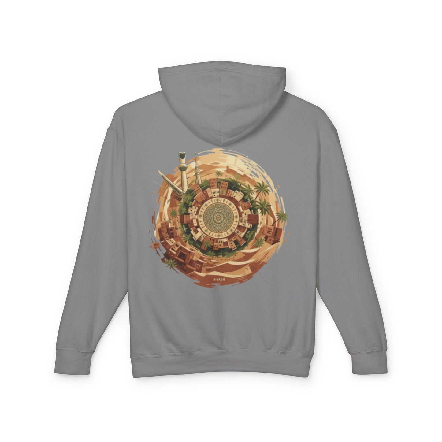 SPIRAL OASIS MIDDLE EAST DEPICTION Unisex Lightweight Hooded Sweatshirt