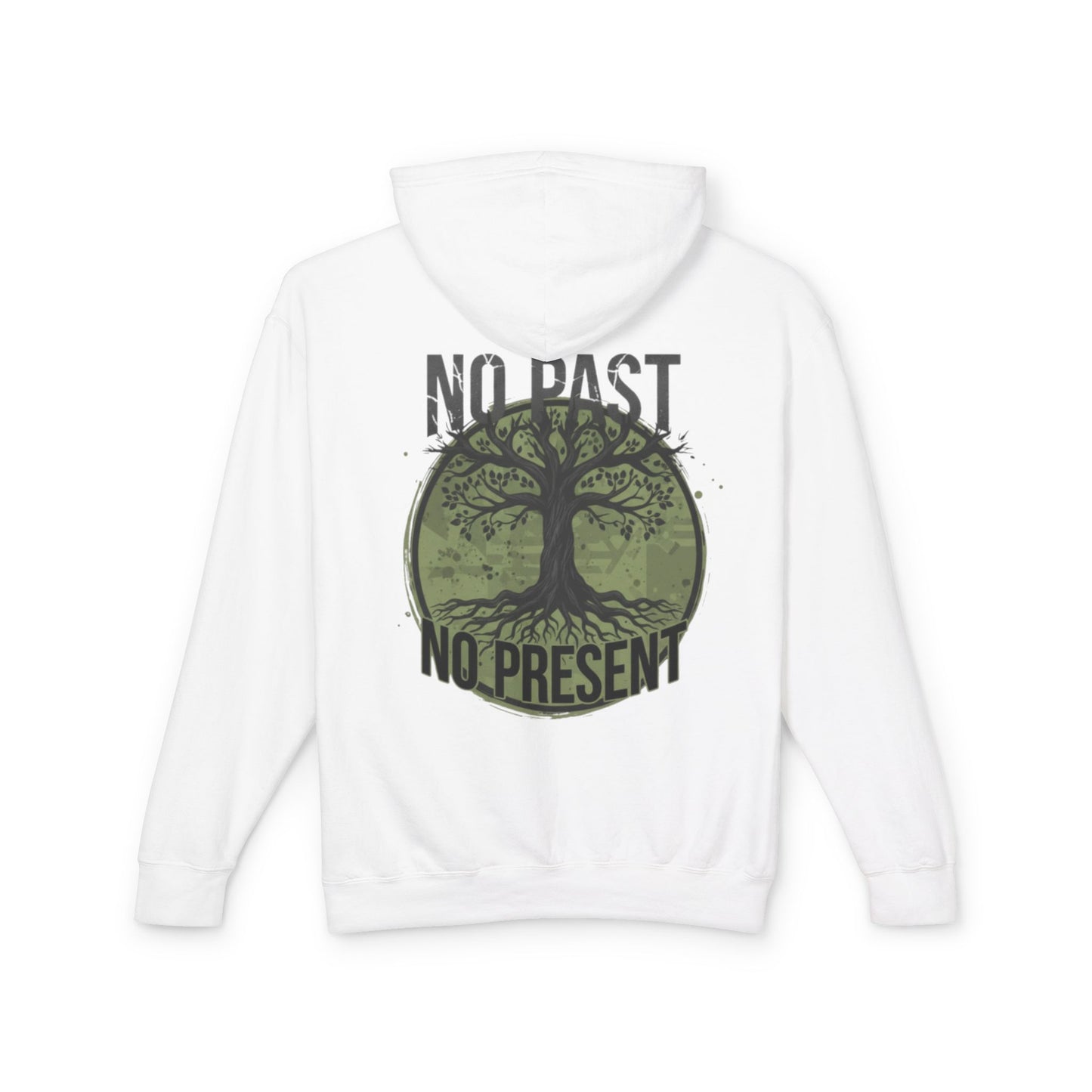 Tree of Roots Hoodie — "No Past No Present" Environmental Graphic Hoodie