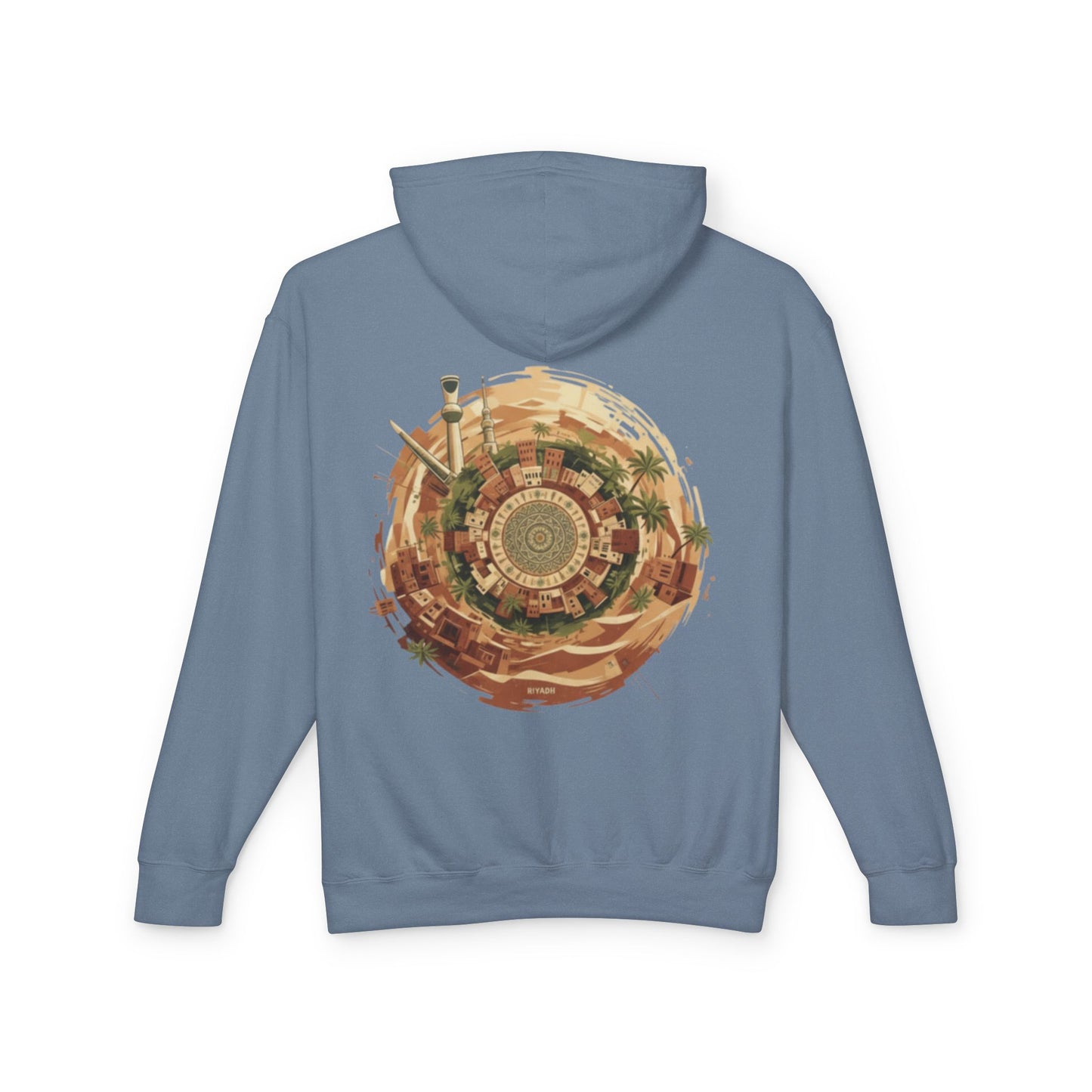 SPIRAL OASIS MIDDLE EAST DEPICTION Unisex Lightweight Hooded Sweatshirt