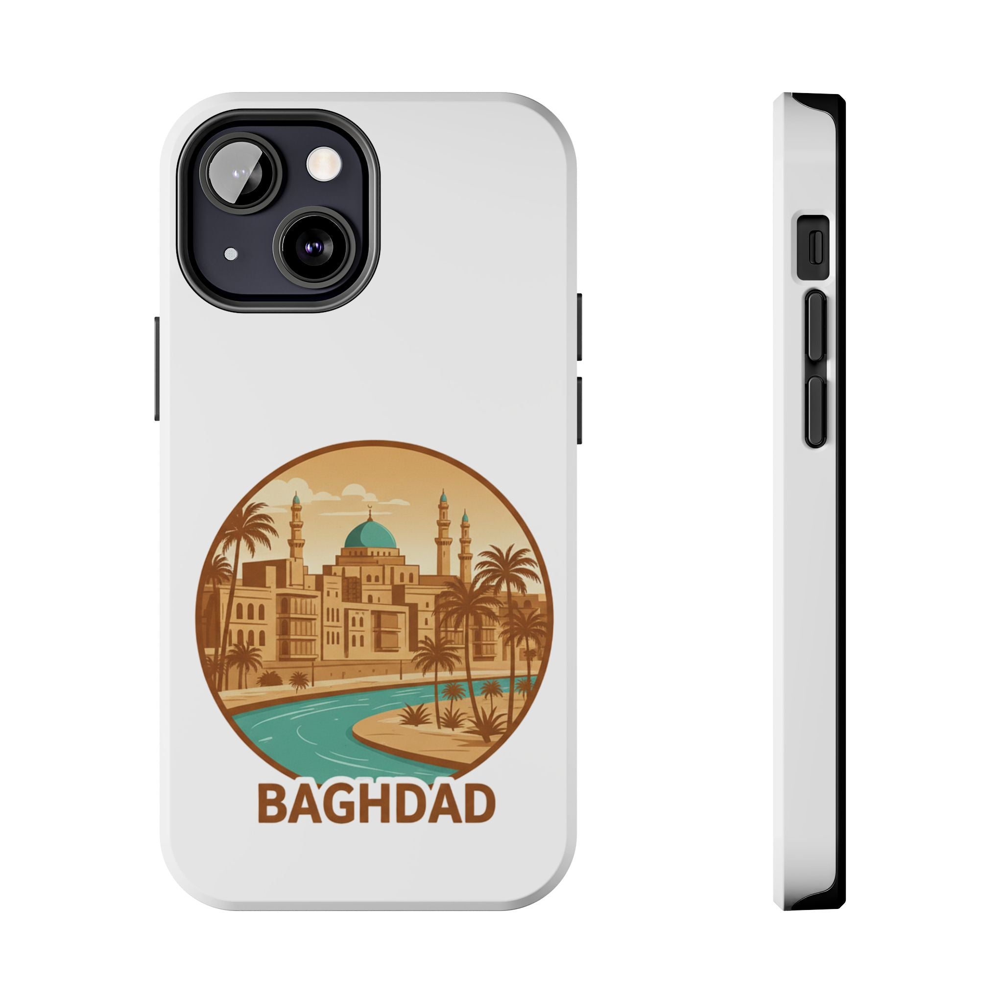 Baghdad Illustrated Tough Phone Case — Vintage Middle East Cityscape Protective Cover