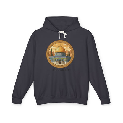 Jerusalem Dome Graphic Hoodie — Vintage Holy City Travel Sweatshirt