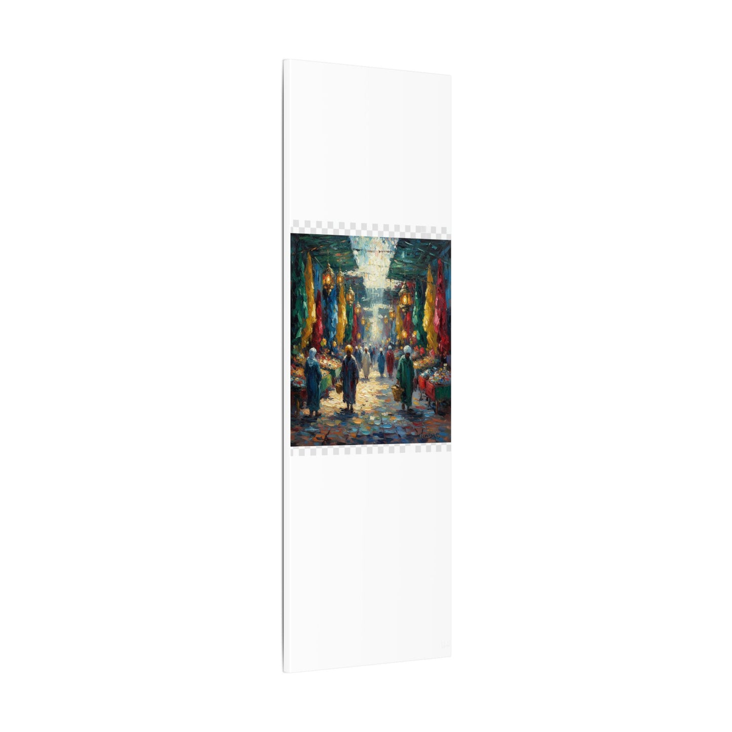 Middle Eastern Market Matte Canvas Wall Art — Colorful Bazaar Street Scene