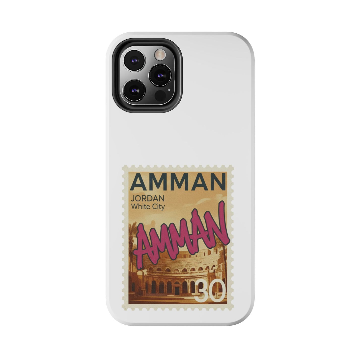 Amman Stamp Tough Phone Case — Jordan Travel Vintage Postage Design