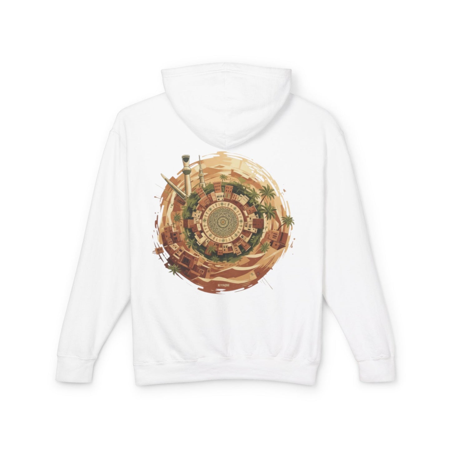 SPIRAL OASIS MIDDLE EAST DEPICTION Unisex Lightweight Hooded Sweatshirt