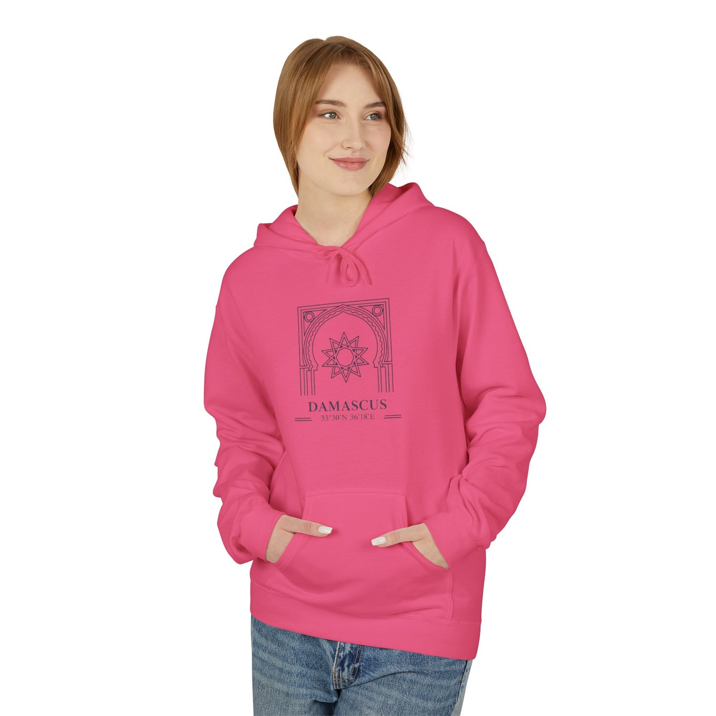Damascus Heritage Hoodie — Minimal Middle Eastern Motif