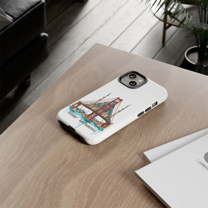 City Bridge Phone Case — Istanbul × San Francisco Illustrated Travel Design
