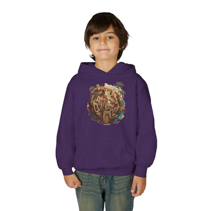 Youth Hoodie — Tropical Mini World Graphic Pullover