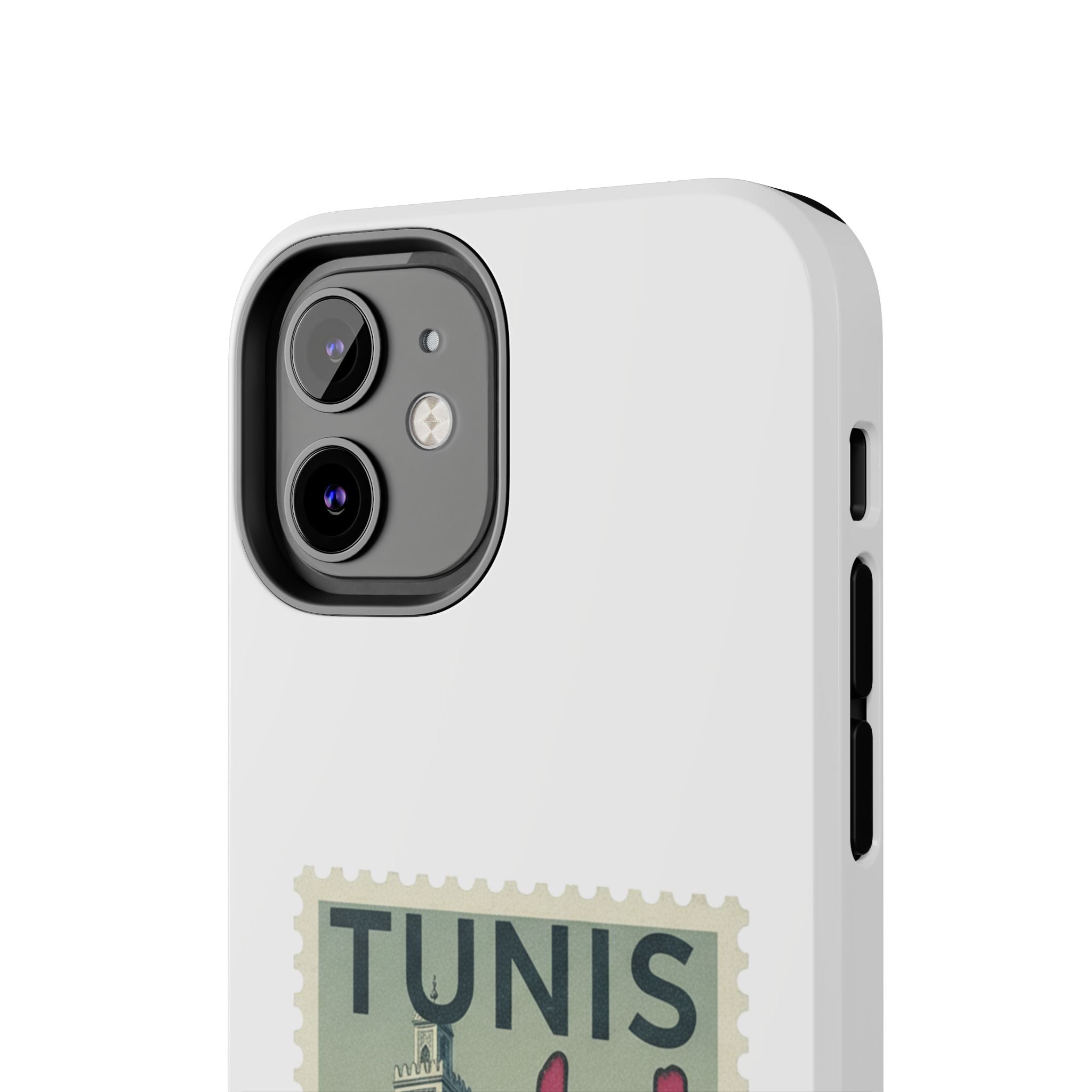 Tunis Vintage Stamp Tough Phone Case — Retro Tunisia Travel Phone Cover