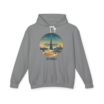Dubai Skyline Hoodie — Vintage Desert Sunset Travel Sweatshirt