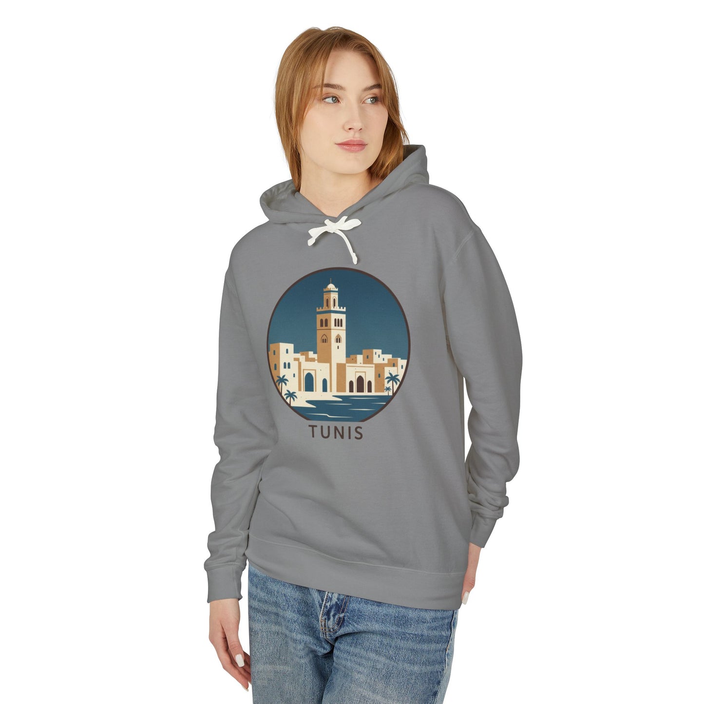 Tunis Skyline Hoodie — Minimalist Tunis Travel Sweatshirt