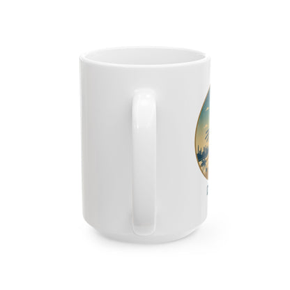 Mug en céramique avec panorama de Dubaï – Tasse à café Palmier du désert et Burj Khalifa (325 ml/445 ml)