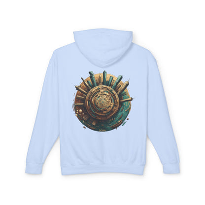 Hoodie — Retro Futuristic City Planet Graphic Hooded Sweatshirt