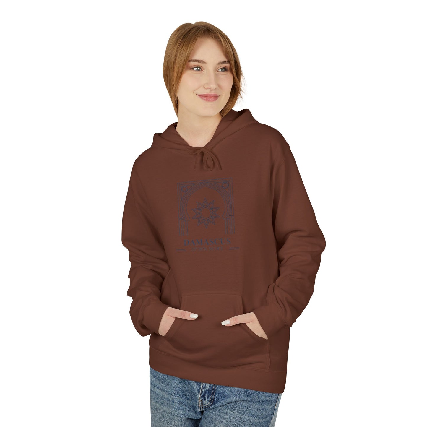 Damascus Heritage Hoodie — Minimal Middle Eastern Motif