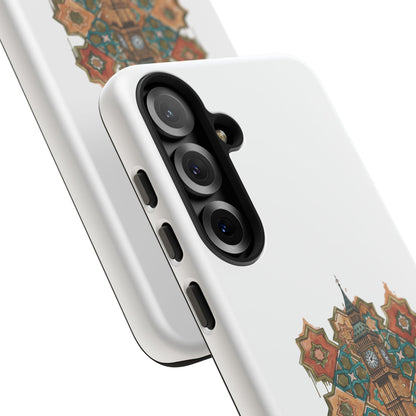 Cairo × London Phone Case — Vintage Mosaic Pyramids & Big Ben Travel Design