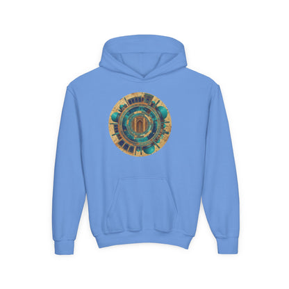 Youth Hoodie with Vintage Aztec Compass Graphic