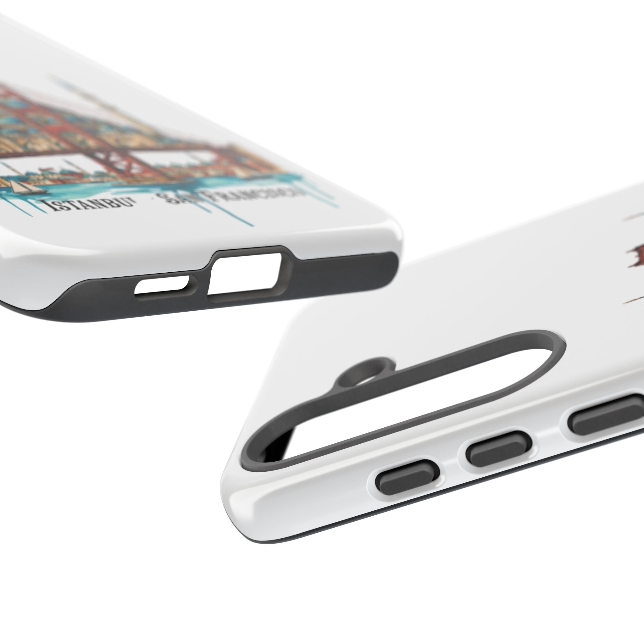 City Bridge Phone Case — Istanbul × San Francisco Illustrated Travel Design
