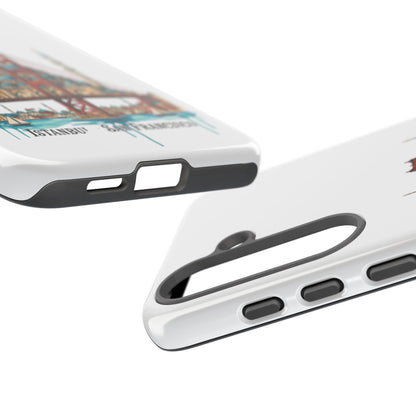 City Bridge Phone Case — Istanbul × San Francisco Illustrated Travel Design