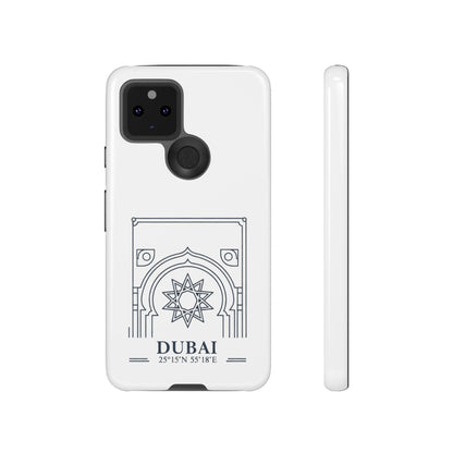 Dubai Architectural Phone Case — Minimal Souvenir Travel Design with Coordinates