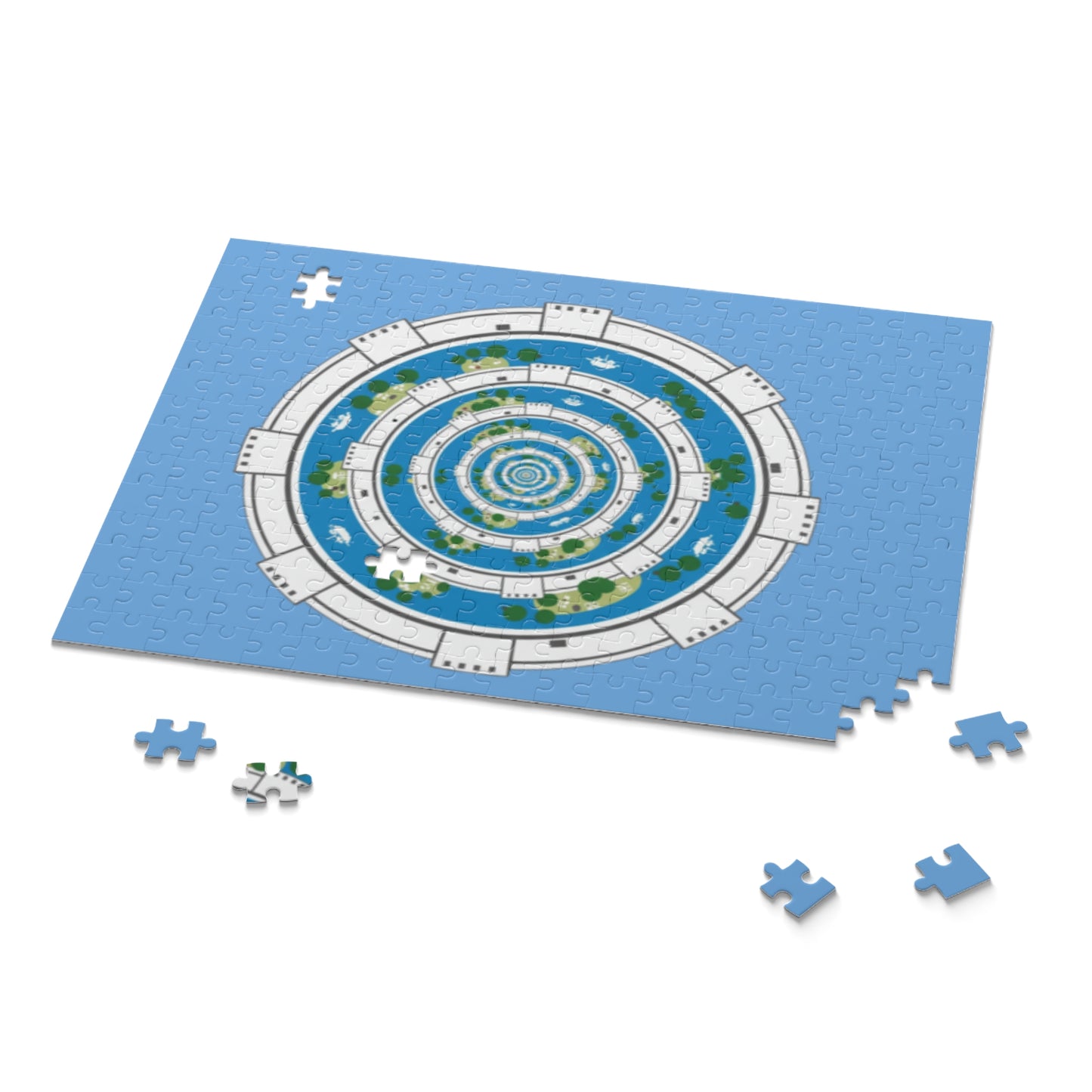 Spiral Island Puzzle — Nautical Circular 120/252/500-Piece Jigsaw
