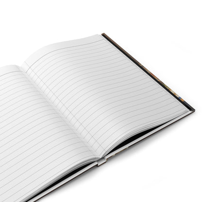 Moroccan Tea Set Hardcover Journal — Vintage Brass Teapot & Glasses Notebook