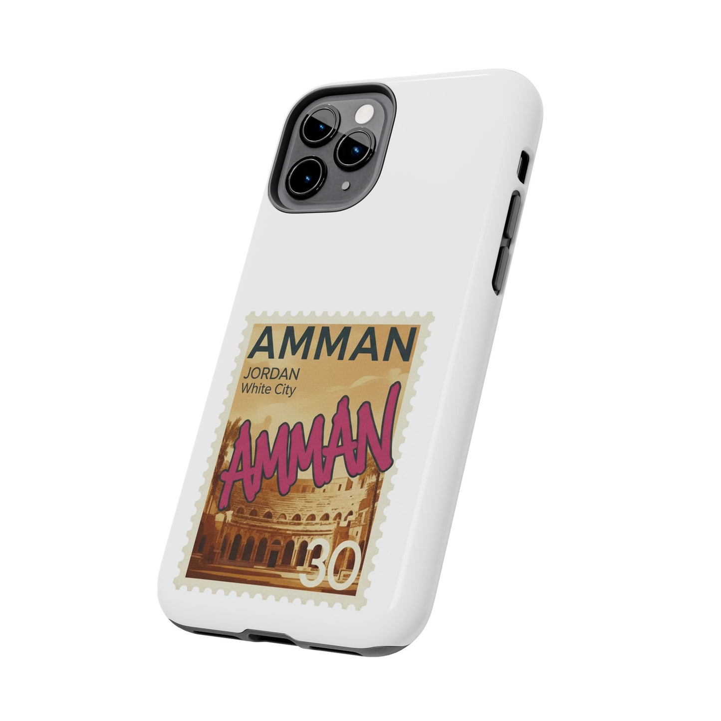 Amman Stamp Tough Phone Case — Jordan Travel Vintage Postage Design