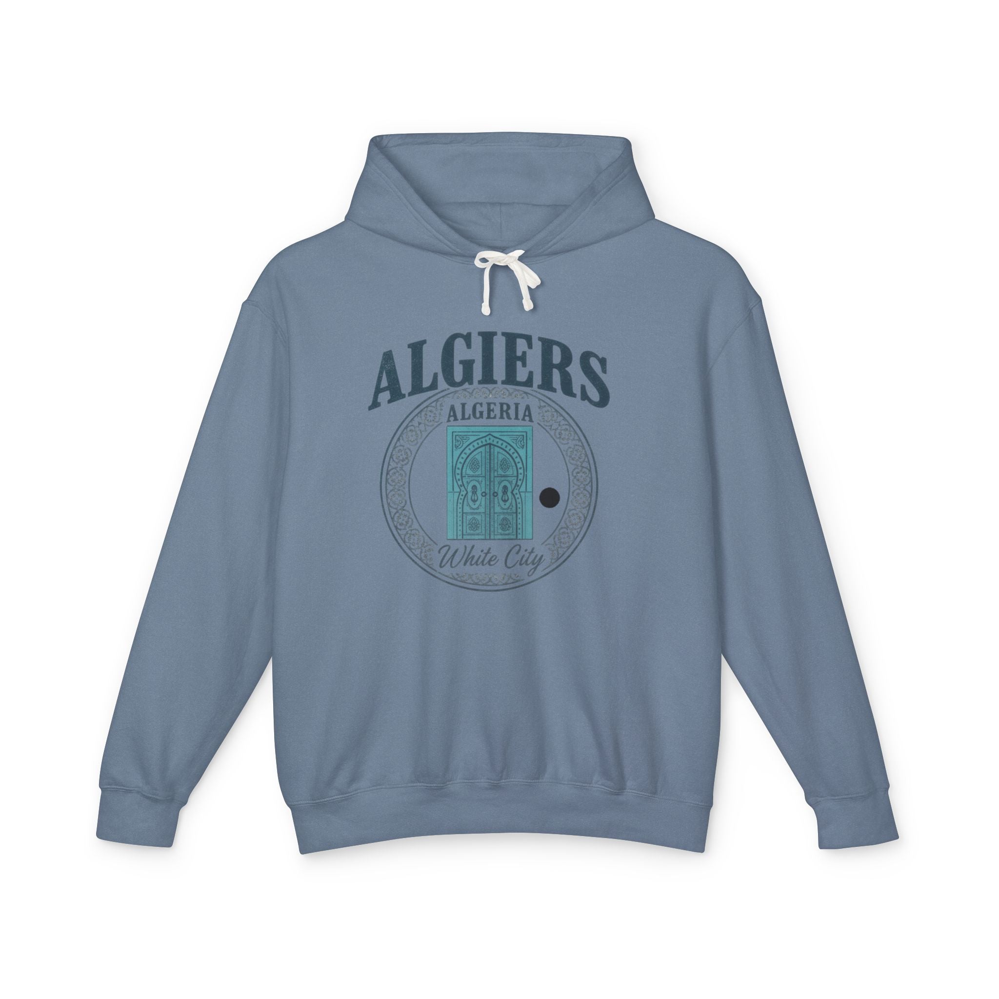 Algiers Algeria Vintage Door Hoodie — White City Travel Sweatshirt