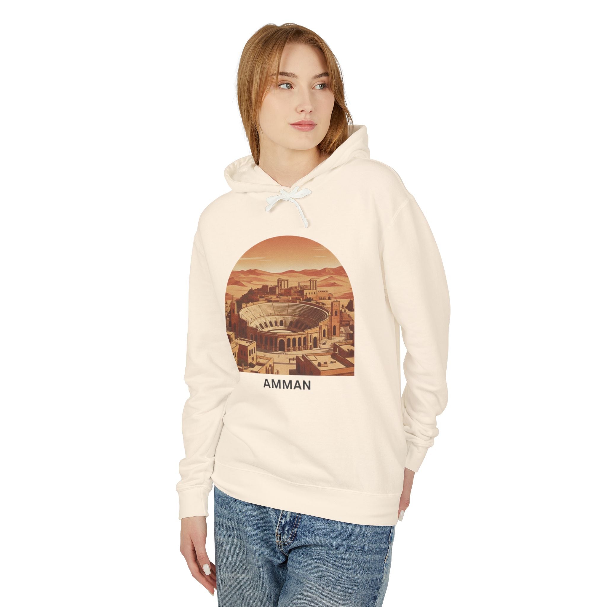 Amman Retro Arch Hoodie — Vintage Jordan Travel Sweatshirt