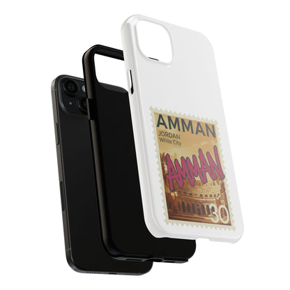Amman Stamp Tough Phone Case — Jordan Travel Vintage Postage Design