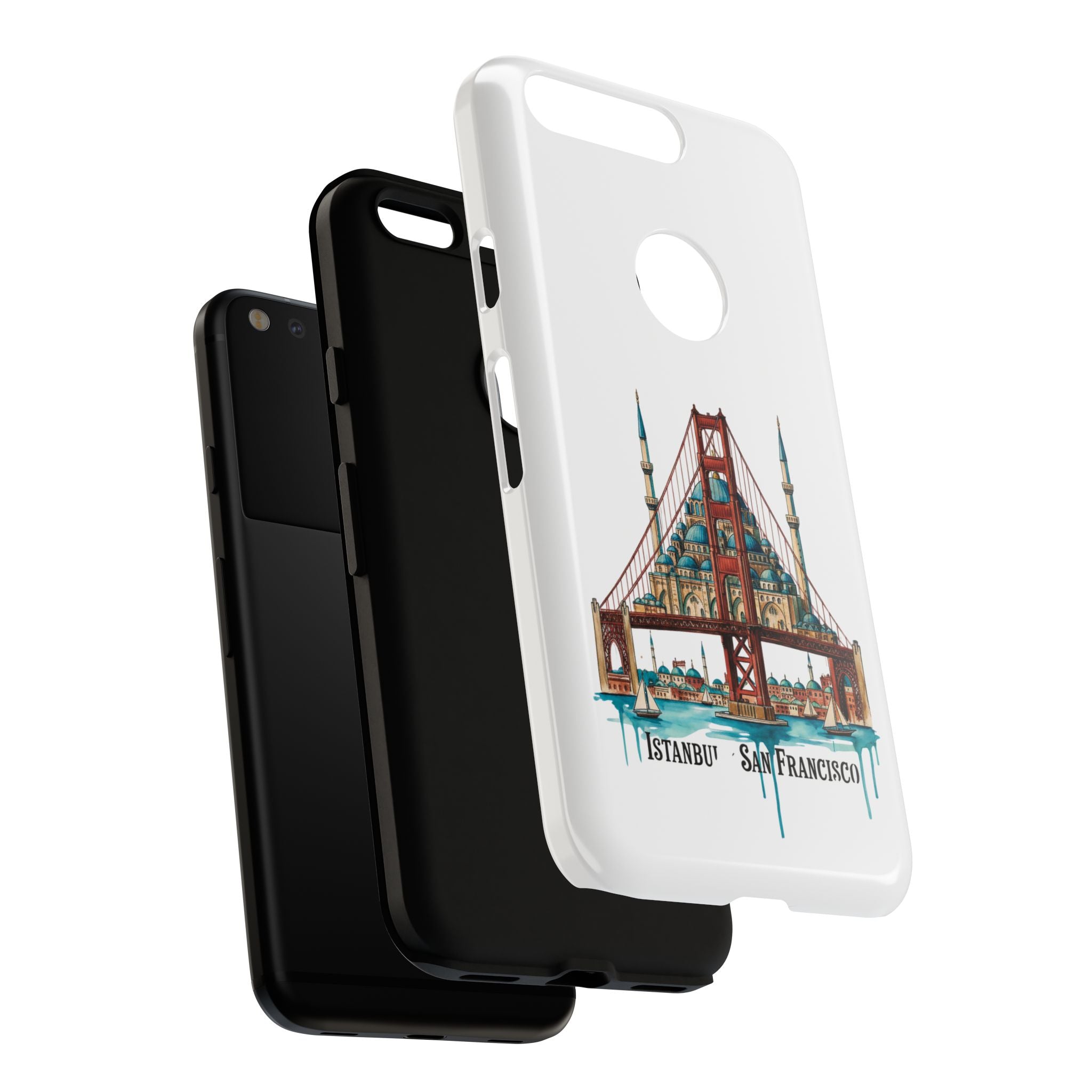 City Bridge Phone Case — Istanbul × San Francisco Illustrated Travel Design