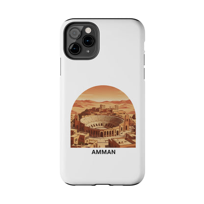 Amman Coliseum Tough Phone Case — Vintage Desert Cityscape Protective Cover