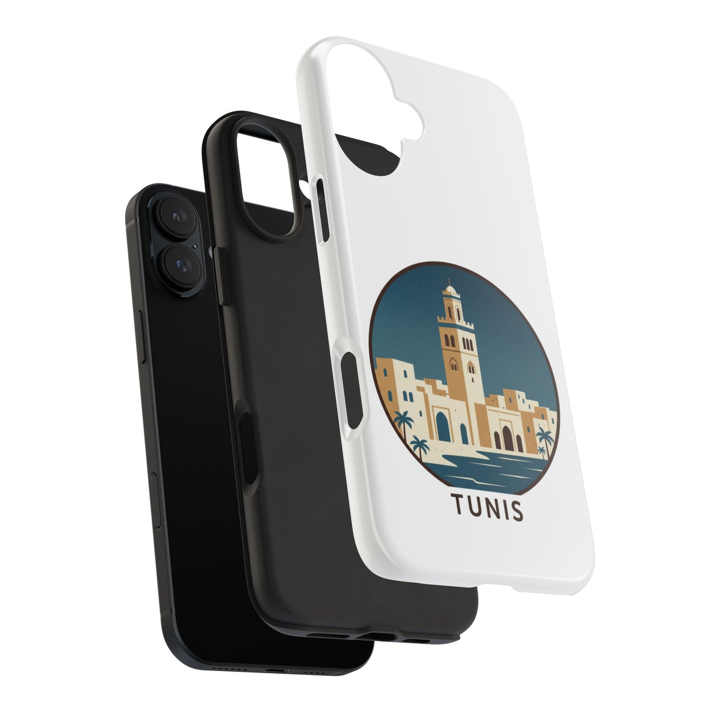 Coque de téléphone motif paysage urbain de Tunis — Coque de protection résistante pour iPhone
