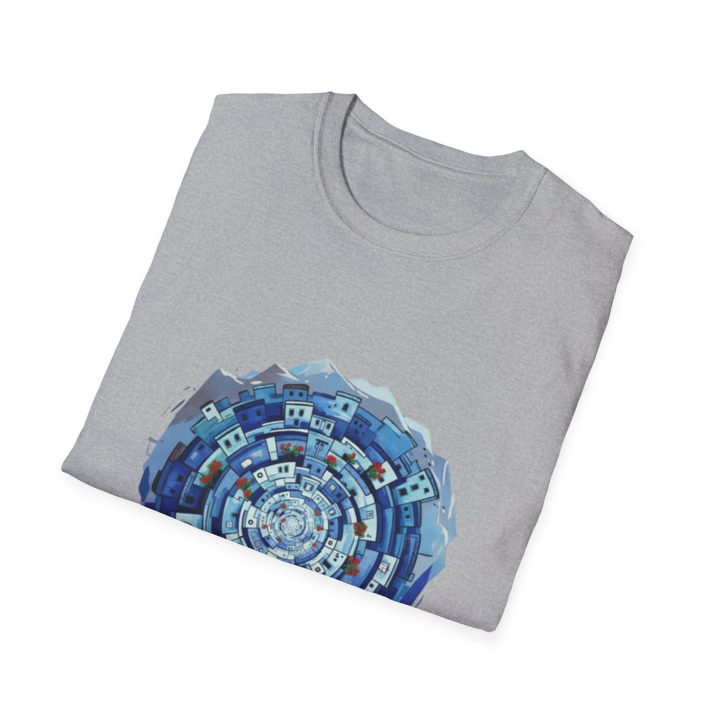 Blue Spiral Mandala T-Shirt — Abstract Ocean Vibe Graphic Tee