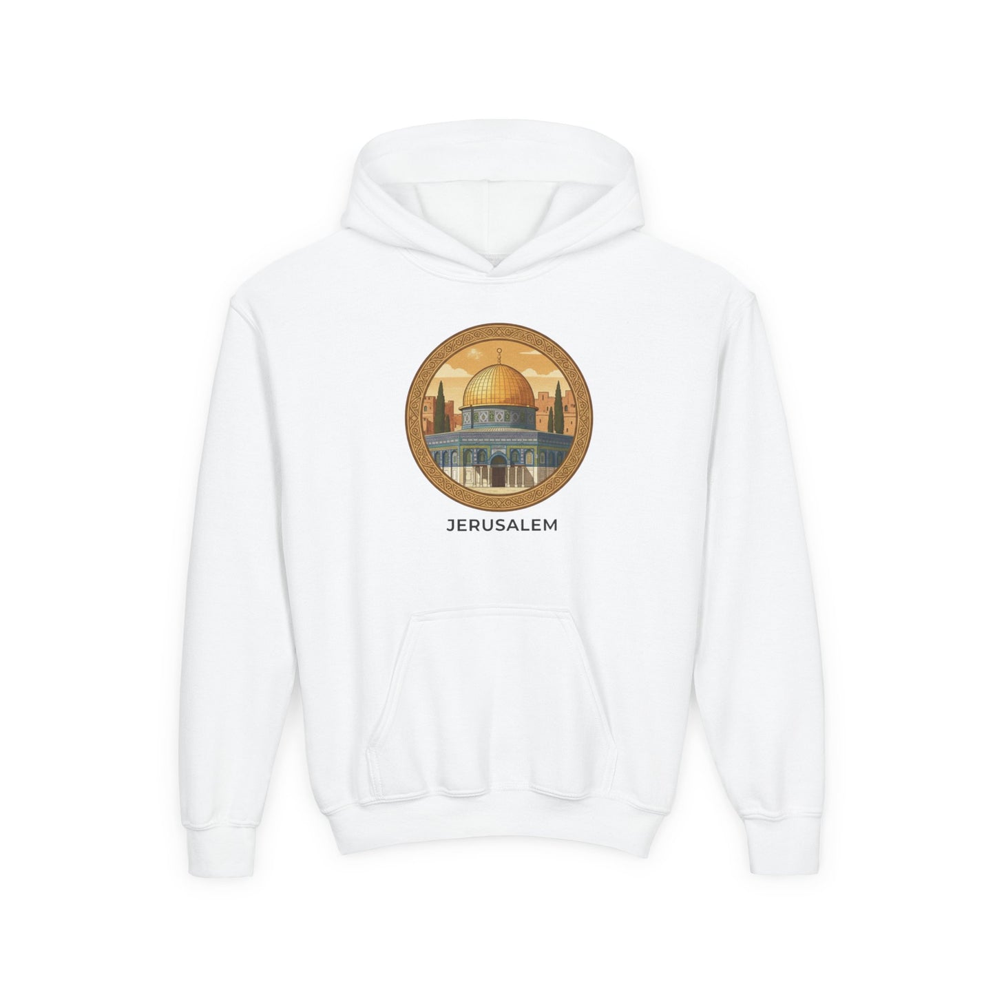 Jerusalem Dome Youth Hoodie – Vintage Dome of the Rock Graphic