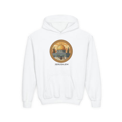 Jerusalem Dome Youth Hoodie – Vintage Dome of the Rock Graphic