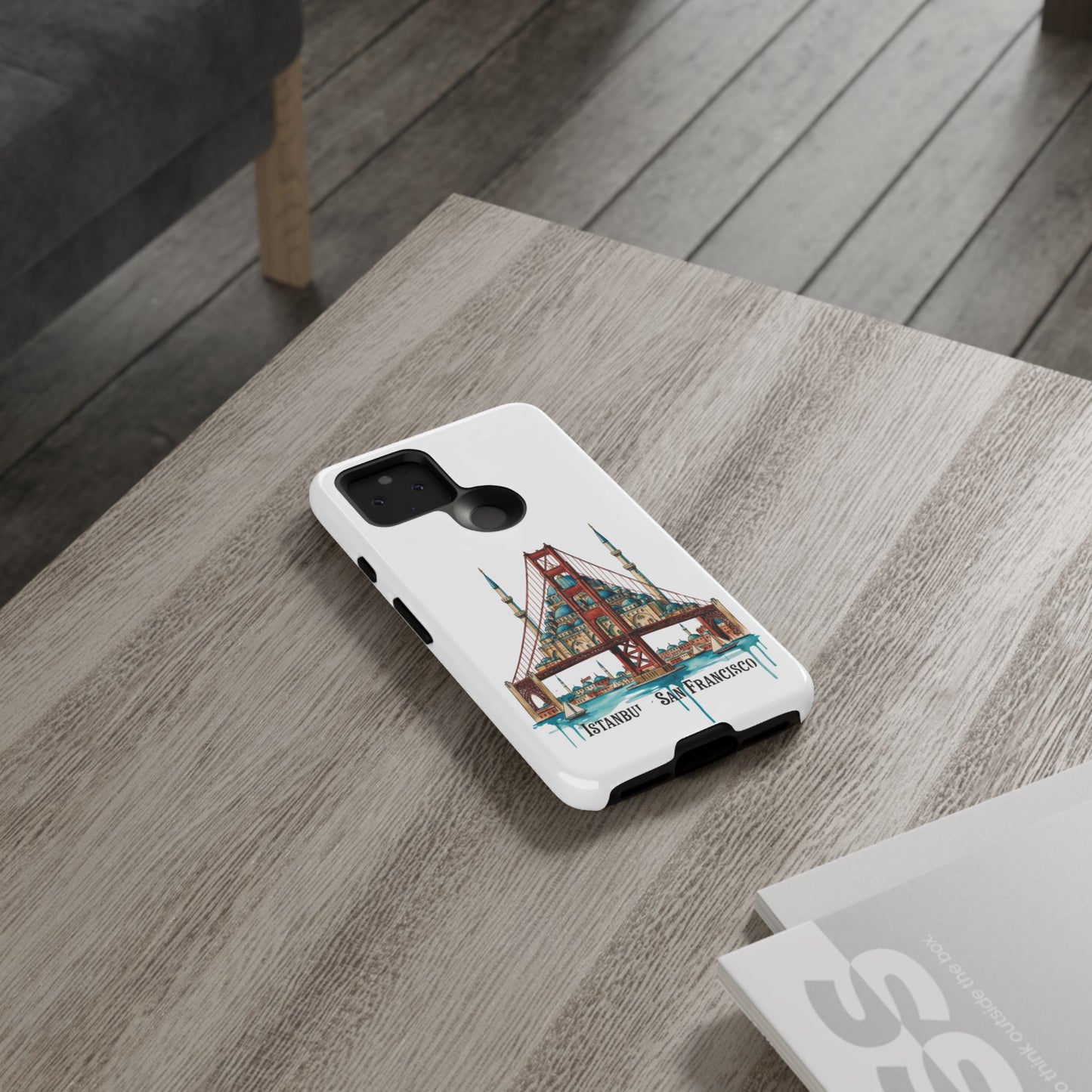 City Bridge Phone Case — Istanbul × San Francisco Illustrated Travel Design