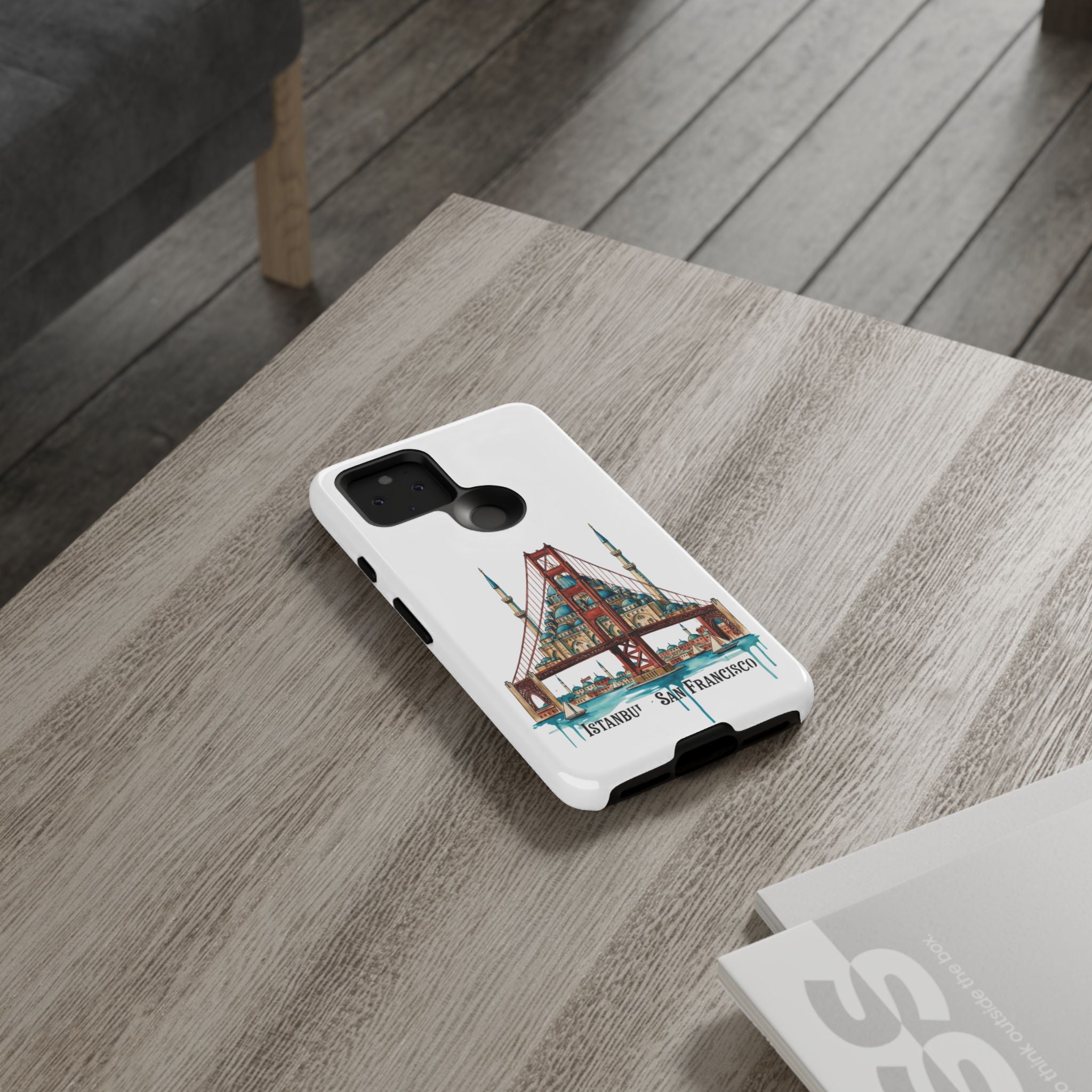 City Bridge Phone Case — Istanbul × San Francisco Illustrated Travel Design