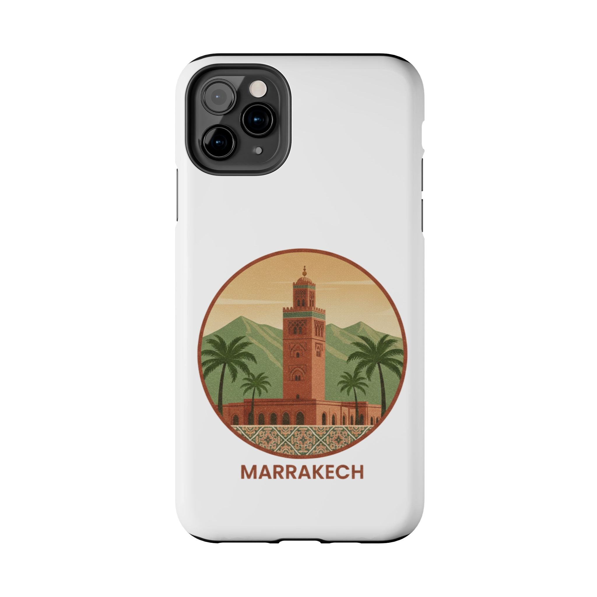 Marrakech Travel Phone Case — Vintage Moroccan Koutoubia Tower Design