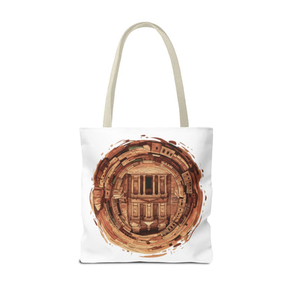 Petra Circle Art Tote Bag — Ancient Rose Sandstone Illustration