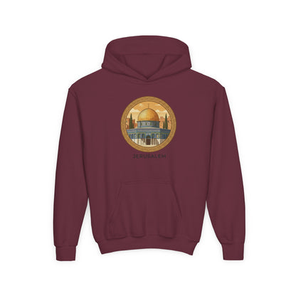 Jerusalem Dome Youth Hoodie – Vintage Dome of the Rock Graphic