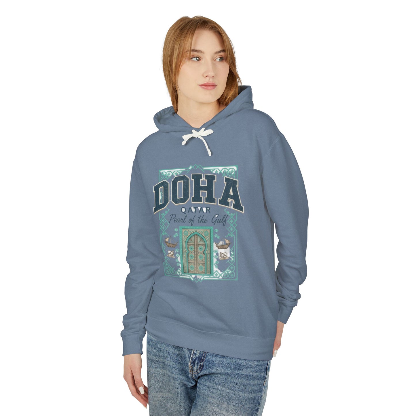 Doha Souvenir Hoodie — Qatar Pearl of the Gulf Travel Sweatshirt