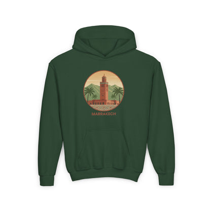 Marrakech Youth Hoodie – Vintage Palm Sunset Travel Sweatshirt