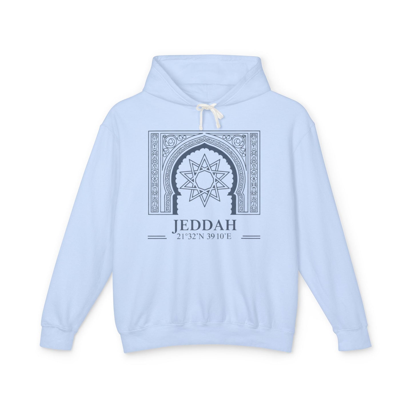 Jeddah Architectural Hoodie — Middle Eastern Geometric Travel Pullover