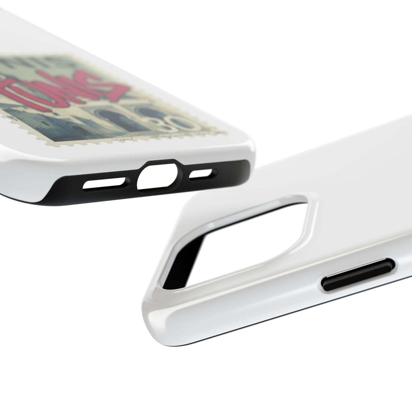 Coque de téléphone résistante à motif timbre vintage de Tunis — Étui de téléphone rétro pour voyage en Tunisie