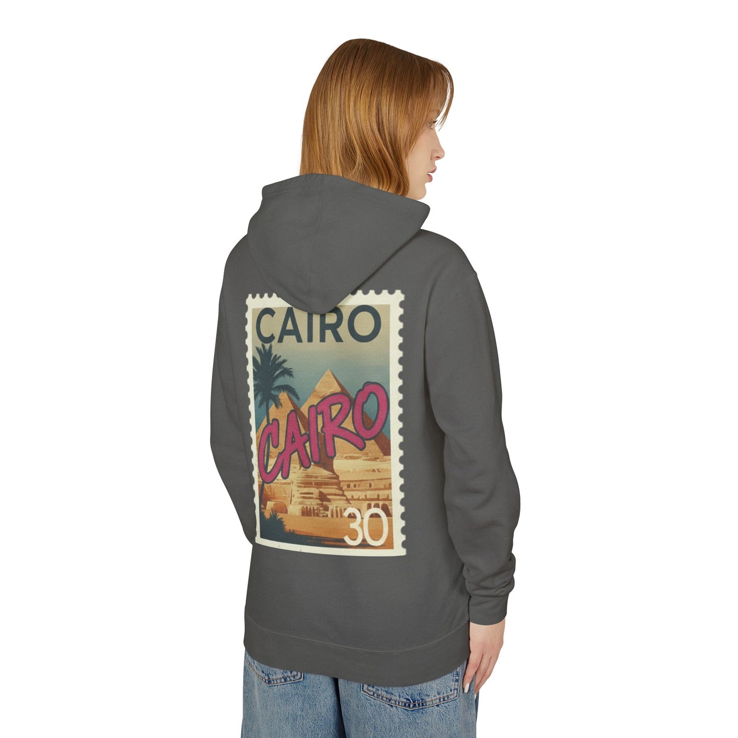Cairo Vintage Postage Stamp Hoodie — Retro Egypt Travel Sweatshirt
