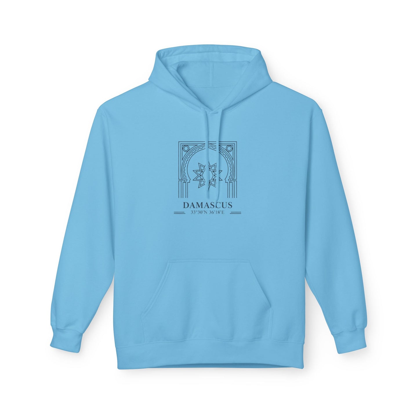 Damascus Heritage Hoodie — Minimal Middle Eastern Motif