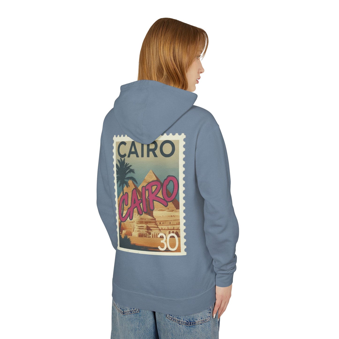 Cairo Vintage Postage Stamp Hoodie — Retro Egypt Travel Sweatshirt