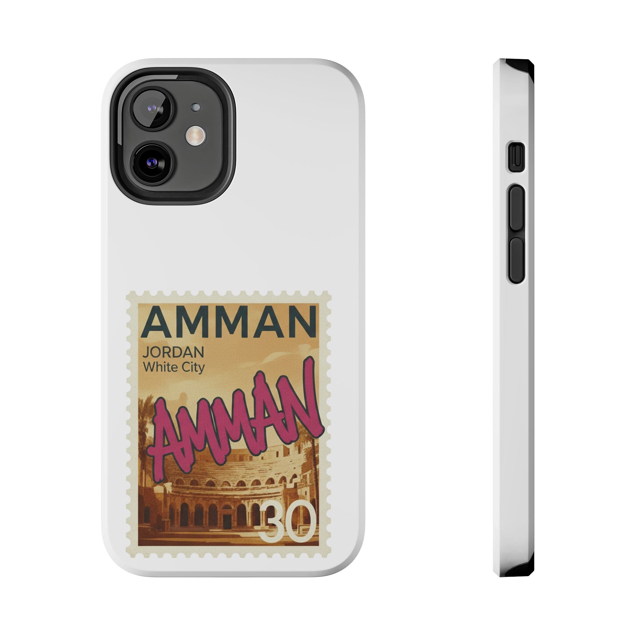 Amman Stamp Tough Phone Case — Jordan Travel Vintage Postage Design