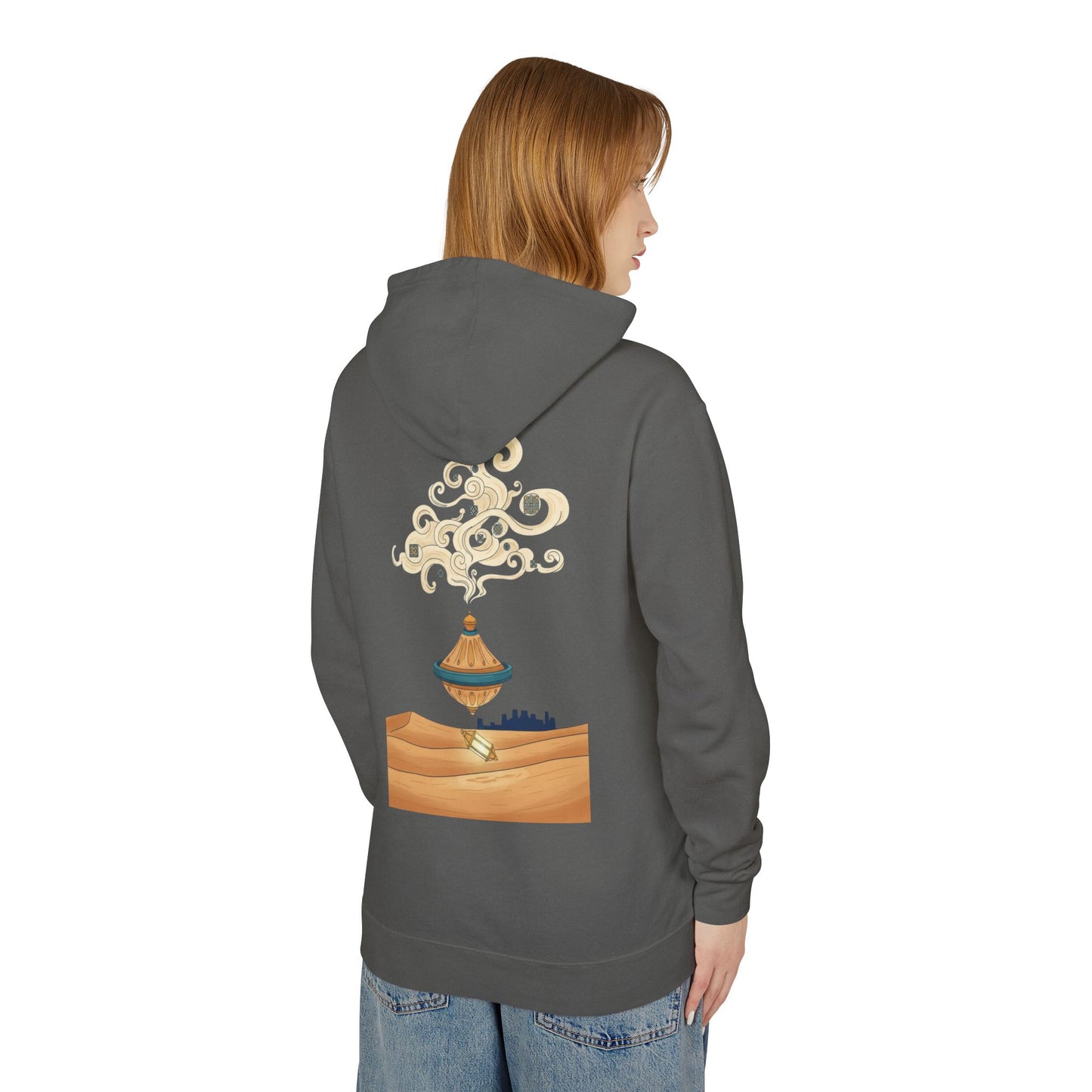 Desert Lamp Hoodie — Boho Floating Lantern Desert Sweatshirt